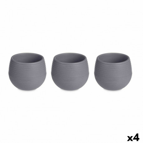 Pottide komplekt Ibergarden ES0501102S3 ES0501102S3 Antratsiithall Plastmass 16,5 x 16,5 x 14,5 cm 5