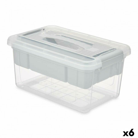 Mitmeotstarbeline Karp Kipit 02 1310 Hall Läbipaistev Plastmass 5 L 29,5 x 14,5 x 19,2 cm (6 Ühikut)