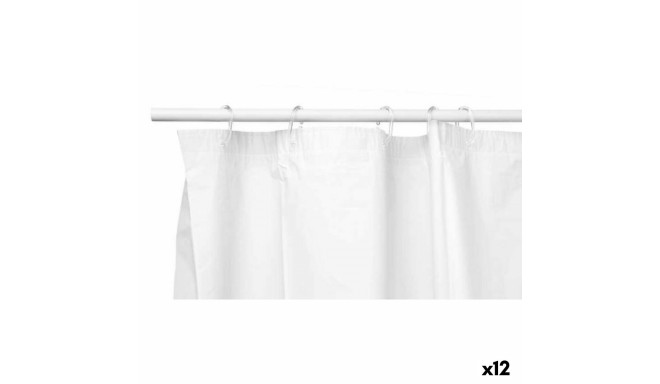 Shower Curtain Berilo 89375 89375 White Polyethylene EVA 180 x 180 cm 20,5 x 34 x 2 cm (12 Units)