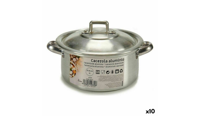 Kastrul kaanega Kinvara 100002 100002 Hõbedane Ø 14 cm 1 L 20,5 x 7 x 14 cm 20,5 x 9,5 x 16 cm 14 x 