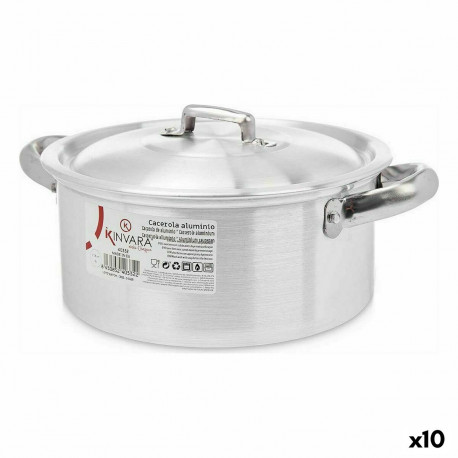 Casserole with lid Kinvara 100004 Silver (10 Units)
