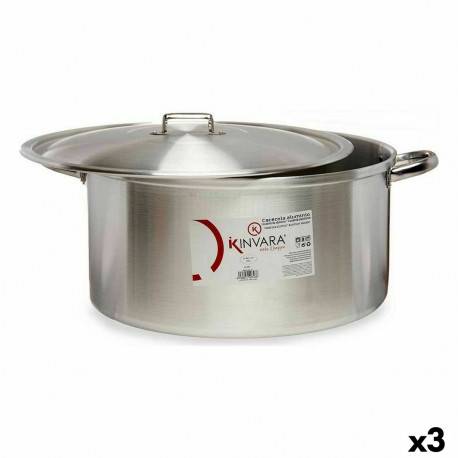 Casserole with lid Kinvara 100015 100015 Silver 53 x 24 x 43 cm (3 Units)