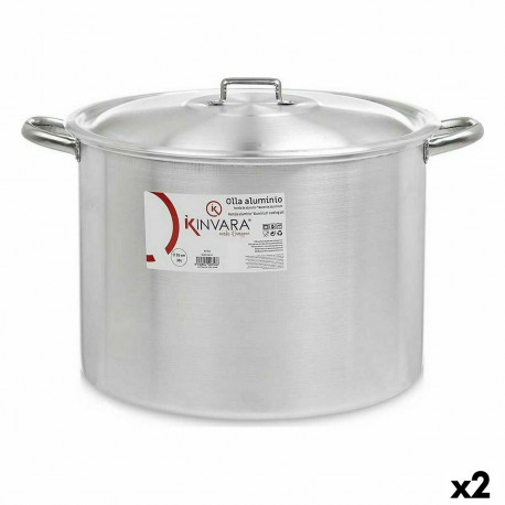 Casserole with Lid Kinvara 100042 100042 Silver Aluminium 50,5 x 32 x 41 cm Ø 36 cm (2 Units)