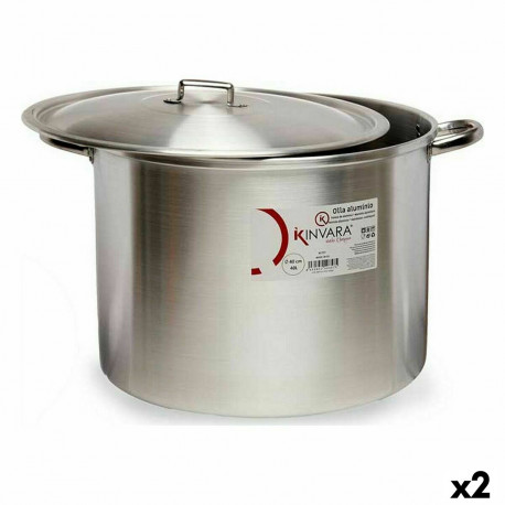 Casserole with Lid Kinvara 100043 100043 Silver Aluminium 53 x 34 x 43 cm (2 Units)