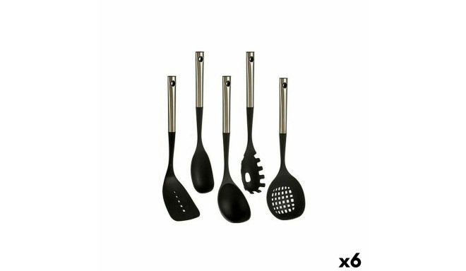 Набор кухонных принадлежностей Kinvara KT171055S-S5 Чёрный Пластик 8,5 x 35 x 20,5 cm (6 штук)