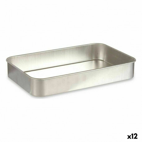Kõrgete Äärtega Ahjupann Kinvara 100153 100153 Hõbedane Alumiinium 41 x 6,5 x 26 cm (12 Ühikut)