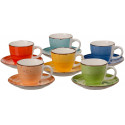 Set of cups and saucers Stoneware 6pcs