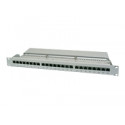 DIGITUS Patch Panel 19inch 24Port Cat6 shielded grey RAL7035 cableinstallation about LSA