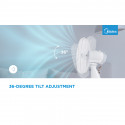 Stand fan, 40cm, 40W,  3 speeds, mechanical, noise level: 55-65 dB, Oscillation  80°, Tilting +16° -