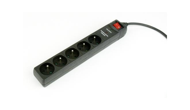 Gembird SPF5-C-10 surge protector Black 5 AC outlet(s) 250 V 3 m