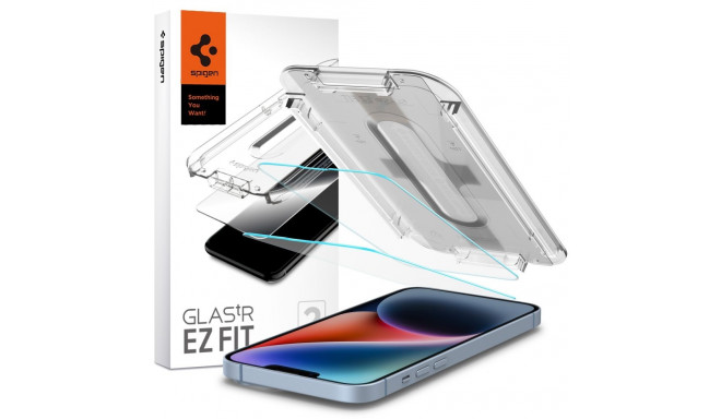 SZKŁO HARTOWANE SPIGEN GLAS.TR ”EZ FIT” 2-PACK IPHONE 13 / 13 PRO / 14 / 16E CLEAR