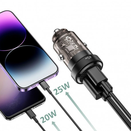 TECH-PROTECT CC45W 2-PORT CAR CHARGER PD 45W / QC3.0 BLACK