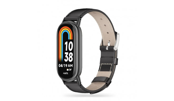 Tech-Protect kellarihm Leatherfit Xiaomi Smart Band 8/9/10/NFC, must