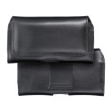 ROYAL - Leather universal belt holster / black - Size M - for IPHONE 12 MINI / 13 MINI / SAMSUNG A40
