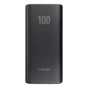 Power Bank VEGER T100 - 20 000mAh LCD Quick Charge PD 65W black (for laptop also) (W2032C-100)