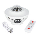 Projector STARS LED / Disco with bluetooth speaker + remote control + USB BTM0504-B / HD-SPL white