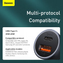 BASEUS Car Charger Golden Contactor Pro 40W 1 meter Cabel Type C to Apple Lightning Dark Grey TZCCJD