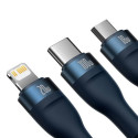 BASEUS cable 3in1 Flash Series II USB A to Micro + Lightning 8-pin + Type C 100W 1.2m blue CASS03010