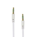 Flat AUX cable 3,5mm Jack white 1m BOX
