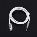 Adapter HF/audio for iPhone Lightning 8-pin + Jack 3,5mm white cable (male)
