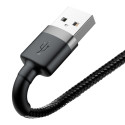 BASEUS cafule Cable USB for iPhone Lightning 8-pin 2.4A CALKLF-BG1 1m Gray-Black