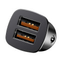 BASEUS Square metal A+A 30W Dual QC3.0 Quick Car Charger (QC3.0 SCP AFC) Black CCALL-DS01/BS-C16Q