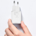 BASEUS charger Type C Super Si Power Delivery 25W + cable Type C to Type C white TZCCSUP-L02