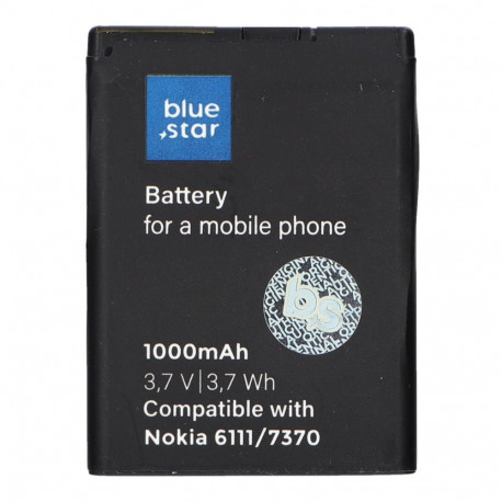 Battery for Nokia 6111 / 7370 / N76 / 2630 / 2760 / N75 / 2600 Classic 1000 mAh Blue Star Premium