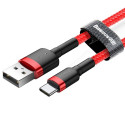 BASEUS cable USB Cafule to Type C 2A CATKLF-C09 2m Red