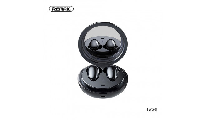 REMAX wireless stereo earbuds TWS-9 with docking station and mirror black