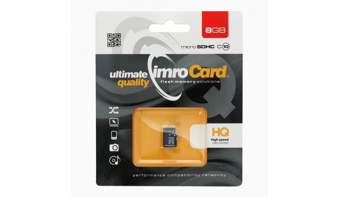 IMRO memory card microSD 8GB 100MB/s class10 UHS I