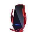 FORCELL car holder with wireless charging automatic sensor + magnetic adapters HS1 15W red