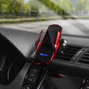 FORCELL car holder with wireless charging automatic sensor + magnetic adapters HS1 15W red