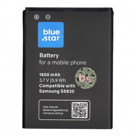 Battery for Samsung S5830 Galaxy Ace / Galaxy Gio S5670 1600 mAh Blue Star Premium