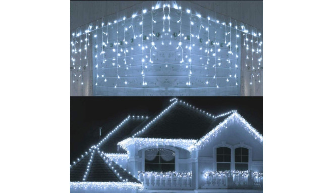 LED Рождественская гирлянда, сосульки для улицы и помещений 5x0.7m, 216 диодов, холодный белый