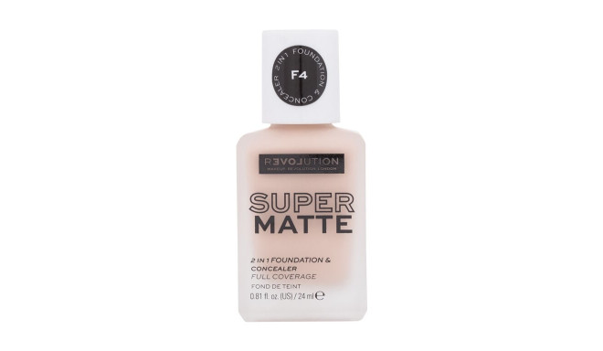 Revolution Relove Super Matte 2 in 1 Foundation & Concealer (24ml) (F4)