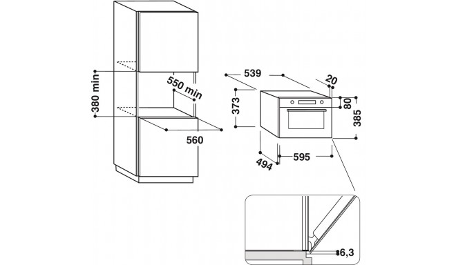 Hotpoint-Ariston integrated microwave oven MD664IXHA