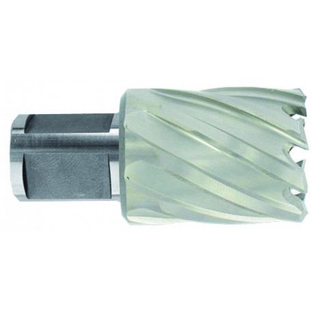 HSS Сore Drill  Ø22X60X30 mm, short series.  Weldon shank Ø19 mm. Bright, uncoated