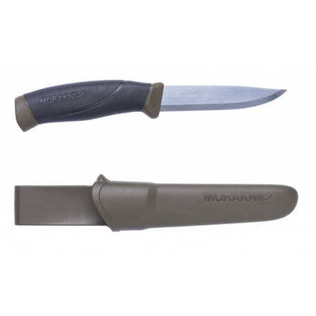 Morakniv Companion Outdoor Knife – Military Green, 2.0mm Carbon Steel Blade, Sheath