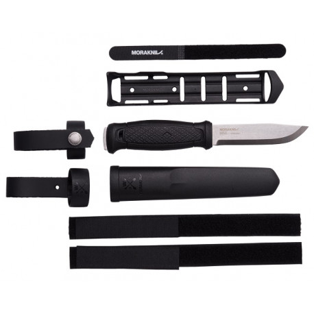 Morakniv Garberg Outdoor Knife – 3.2mm Full-Tang Stainless Steel Blade, Multi-Mount Sheath, Black