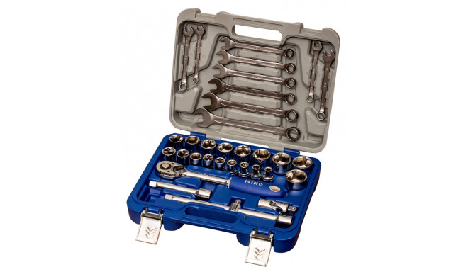 Sockets 8-32mm and combination wrenches 8-19mm set 1/2" 33 pcs Irimo