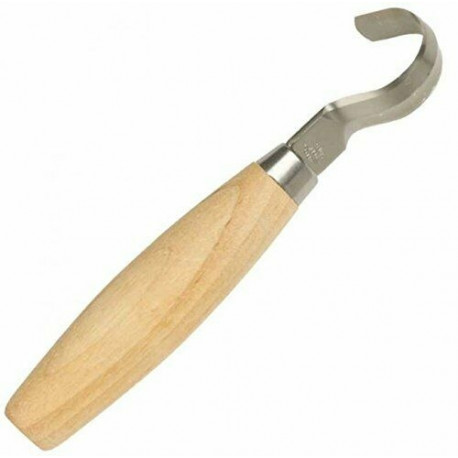 Morakniv Hook Knife 162 Double Edge – 2.0mm Stainless Steel, Birch Handle, Leather Sheath, Natural