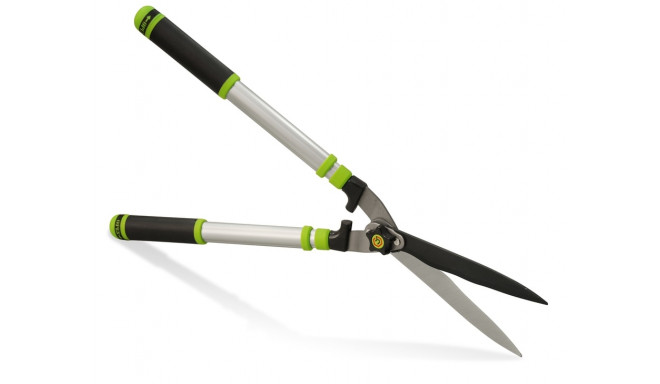 Hedge shears with telescopic aluminium twist-release tubular handles