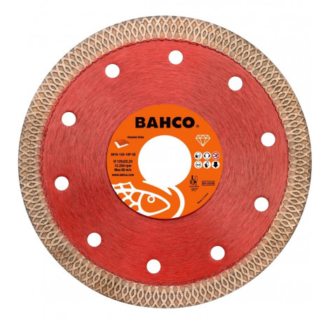 Bahco diamond cutting disc – 125x1.2x22.23mm, continuous 10mm diamond rim, for ceramic and porcelain