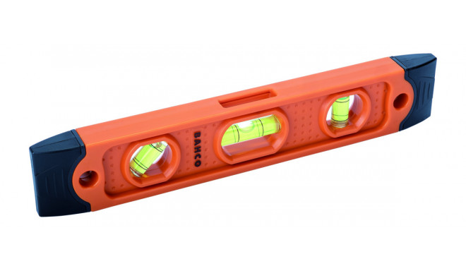 Bahco magnetic plastic torpedo spirit level – 225 mm, compact size, high-visibility barrel vials, sh