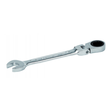 Bahco 41RM-17 ratcheting combination wrench – 17 mm, 180° pivoting ratchet head, 15° angled open and