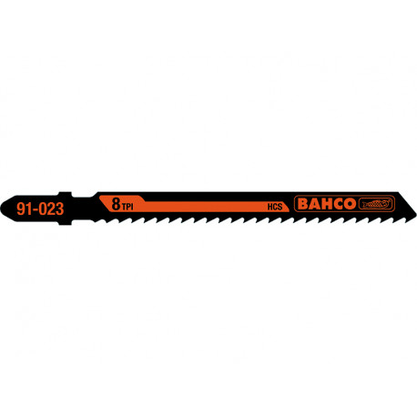 Bahco reciprocating saw blades – 1.5x100mm T-shank, 10TPI reverse tooth, carbon steel, pack of 5