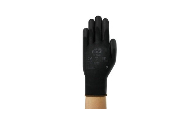 Safety gloves Ansell Edge 48-126, size 9. Ultra thin polyester. PU palm dipped. (12pcs)