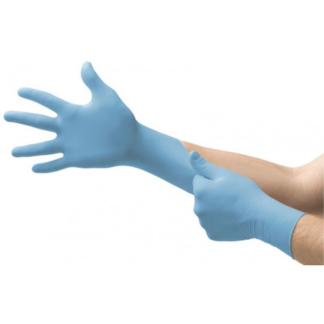 Ansell Microflex 92-134 disposable nitrile gloves – powder-free, textured fingertips, medium size, b