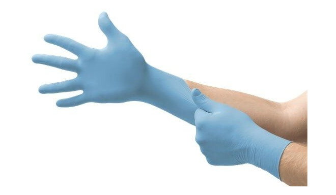 Disposable nitrile gloves Ansell TouchNTuff® 92-670, 100 pcs, 0,13mm thick, size M (7.5-8) blue